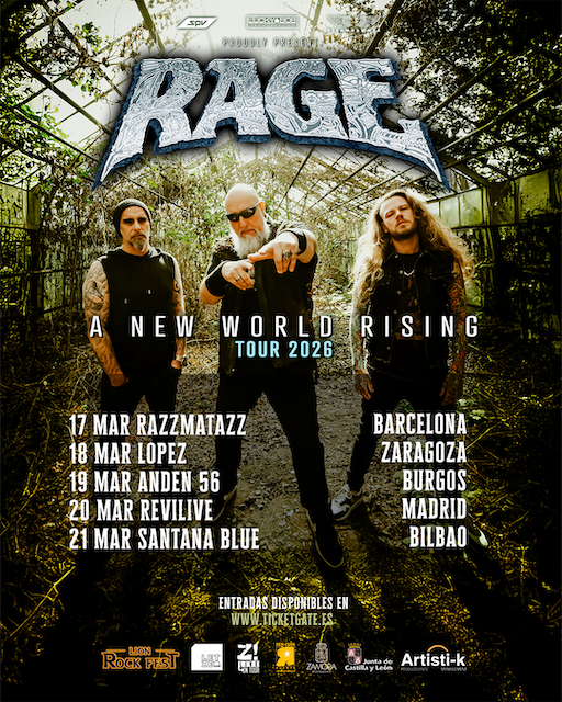 Kin Rage RAGE - “A NEW WORLD RISING TOUR 2026” en marzo - Rock in Spain.